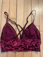 velvet lace-up bandeau top