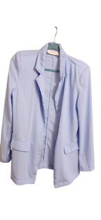 flowy open front baby blue blazer