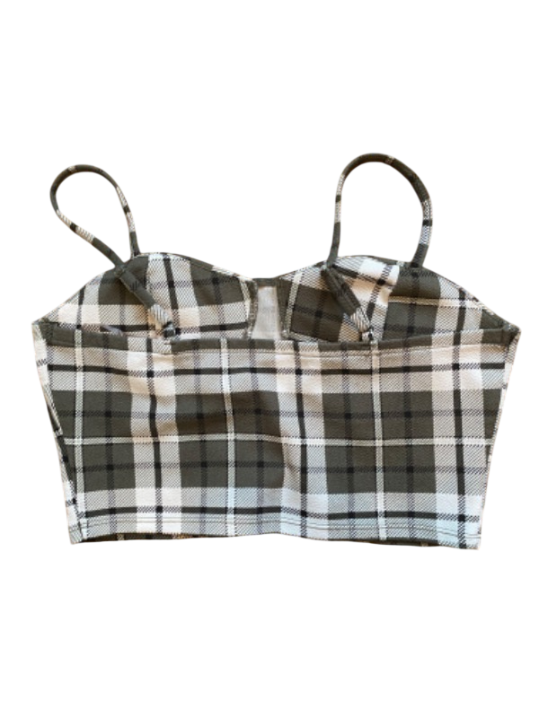 plaid crop top spaghetti straps