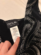 vintage y2k geometric print tank top black