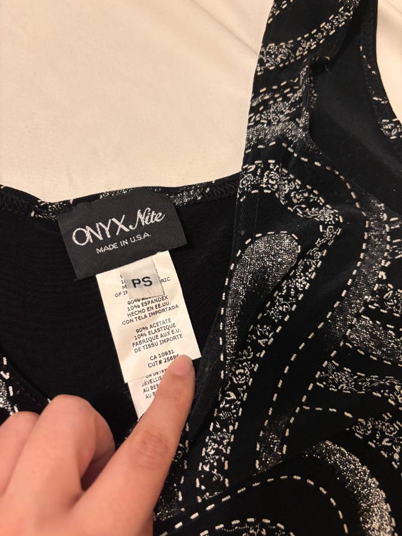 vintage y2k geometric print tank top black