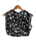 handmade black and white ikat wrap crop top