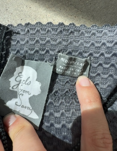 grey and peach striped skirt