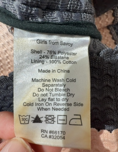 grey and peach striped skirt