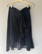 black velvet wrap skirt