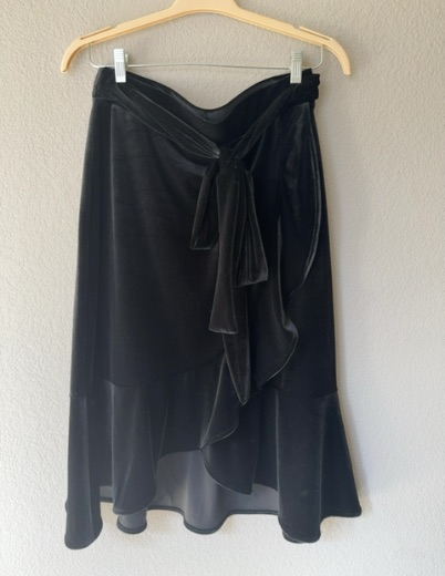 black velvet wrap skirt