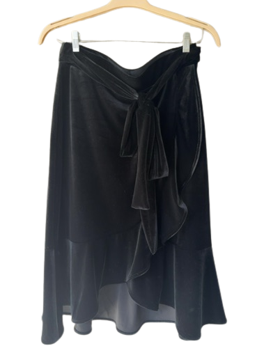 black velvet wrap skirt