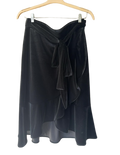 black velvet wrap skirt