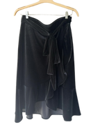 black velvet wrap skirt