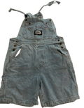 light wash denim overall shorts