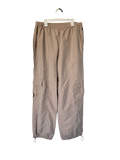 baggy beige nylon joggers