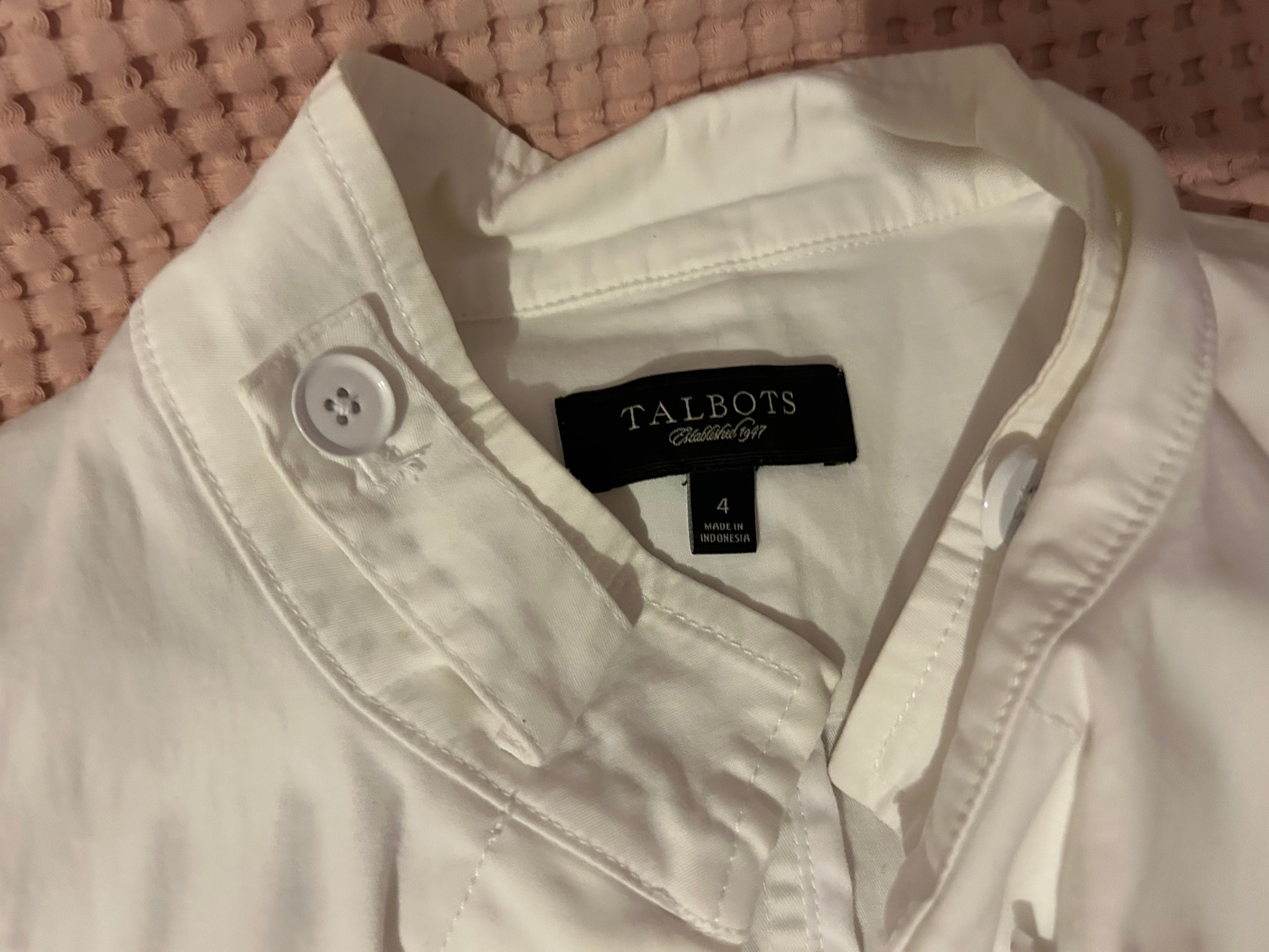 white button front structured jacket