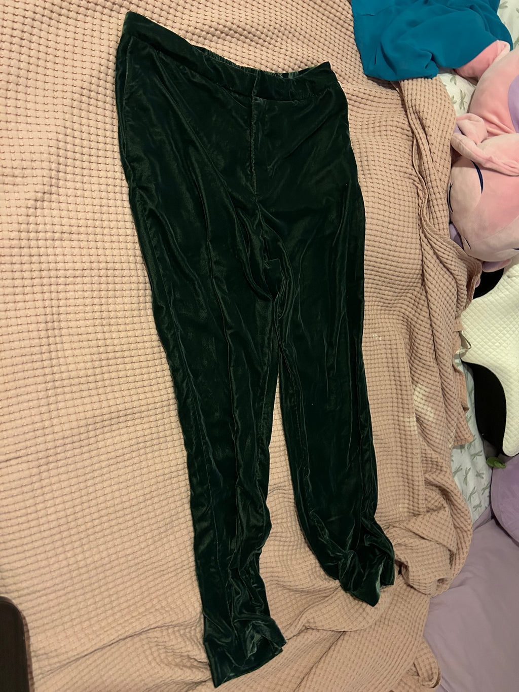 green velvet plus size pants