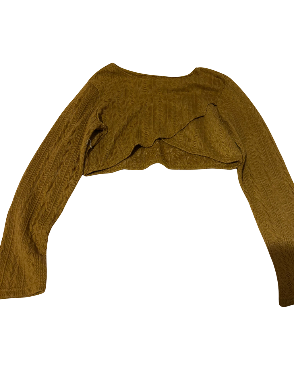 cozy mustard cropped knit top
