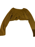 cozy mustard cropped knit top