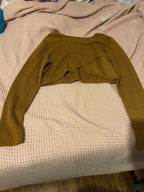 cozy mustard cropped knit top