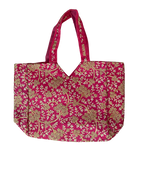 maximalist pink embroidered tote bag