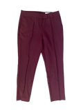 burgundy ankle-length dress pants