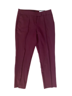 burgundy ankle-length dress pants