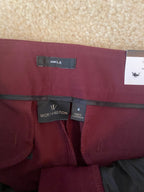 burgundy ankle-length dress pants