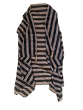 black and beige striped sheer vest
