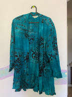 turquoise geometric print tunic