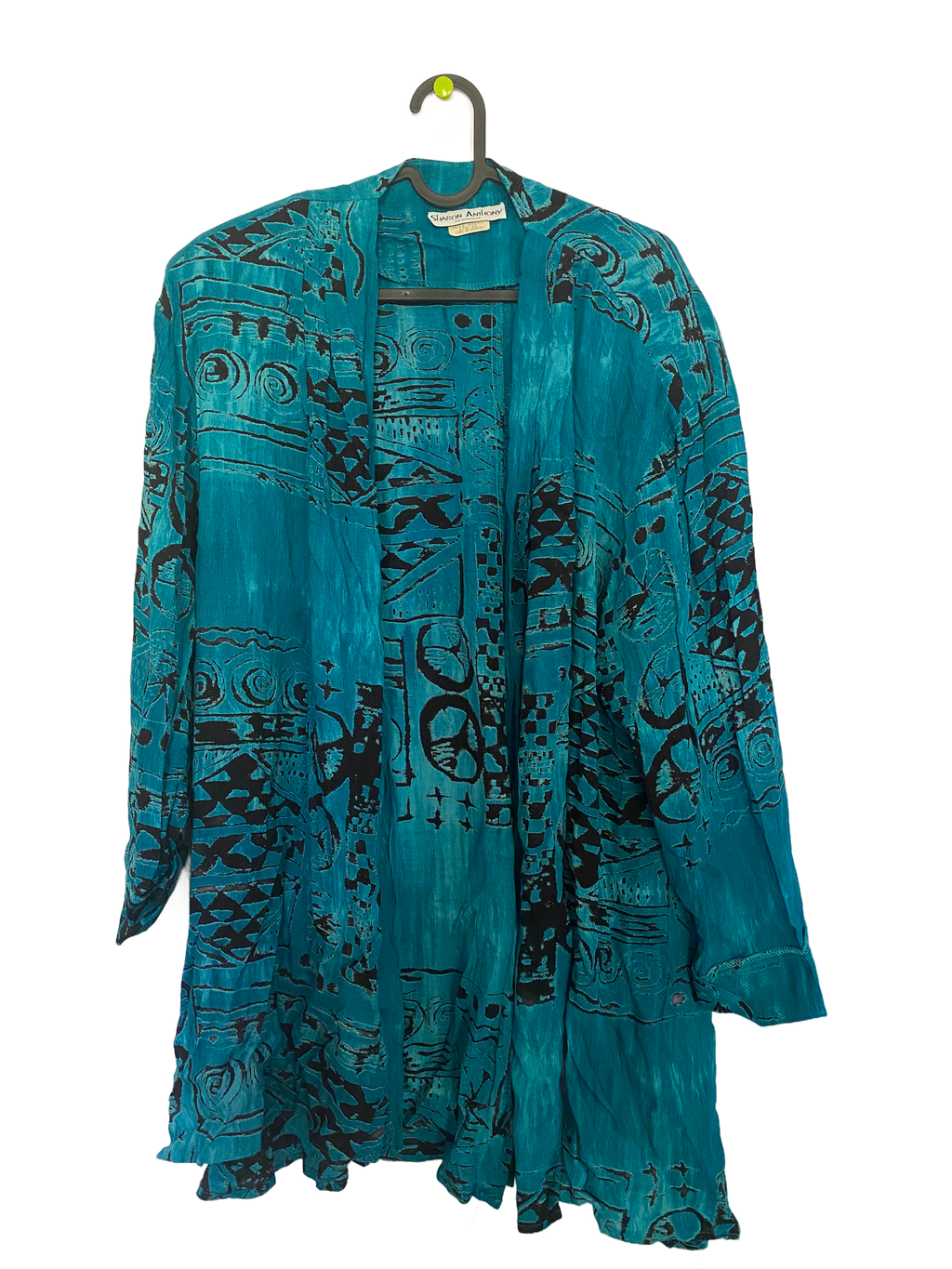 turquoise geometric print tunic