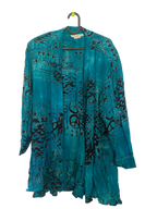 turquoise geometric print tunic