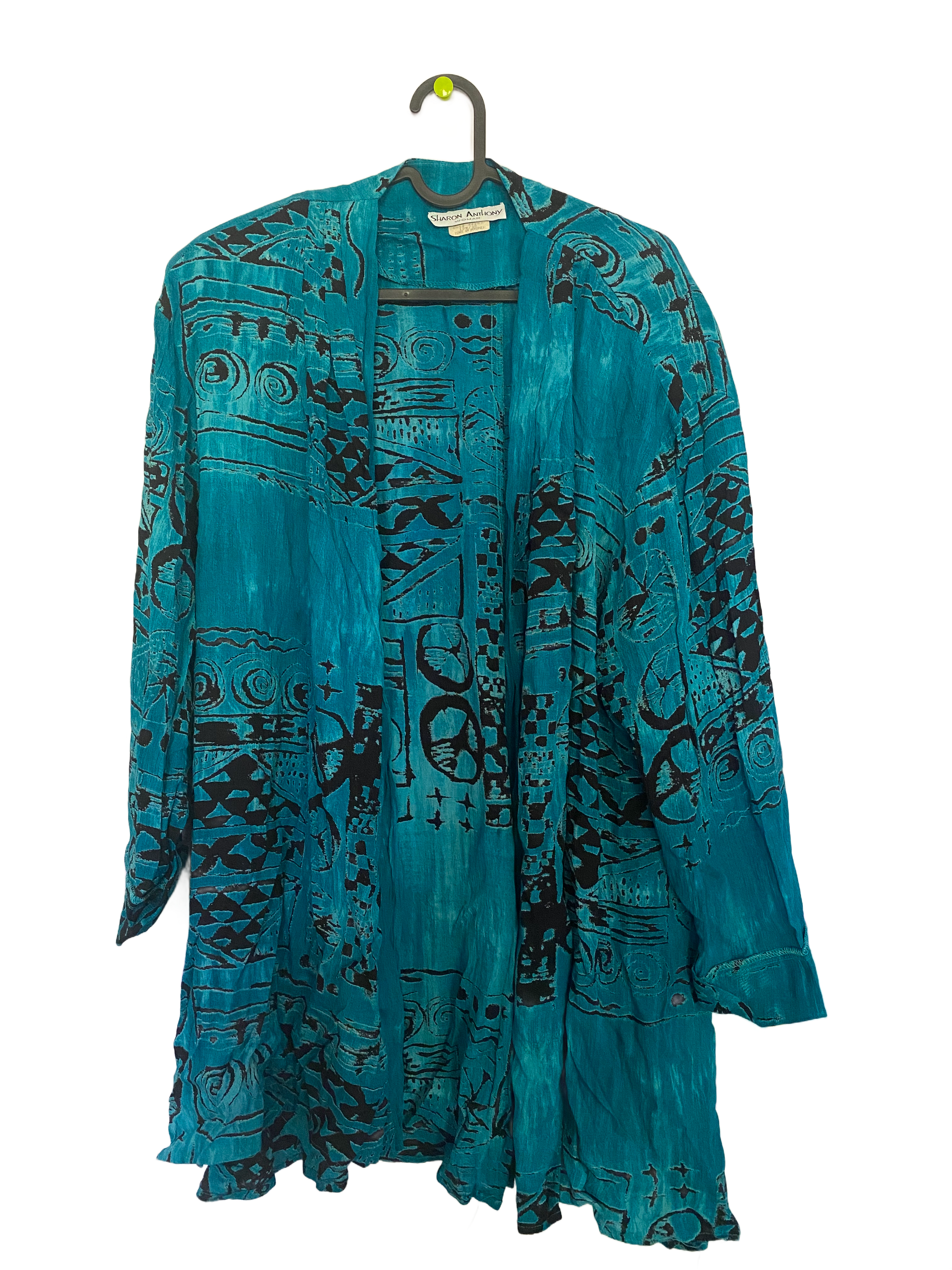 turquoise geometric print tunic