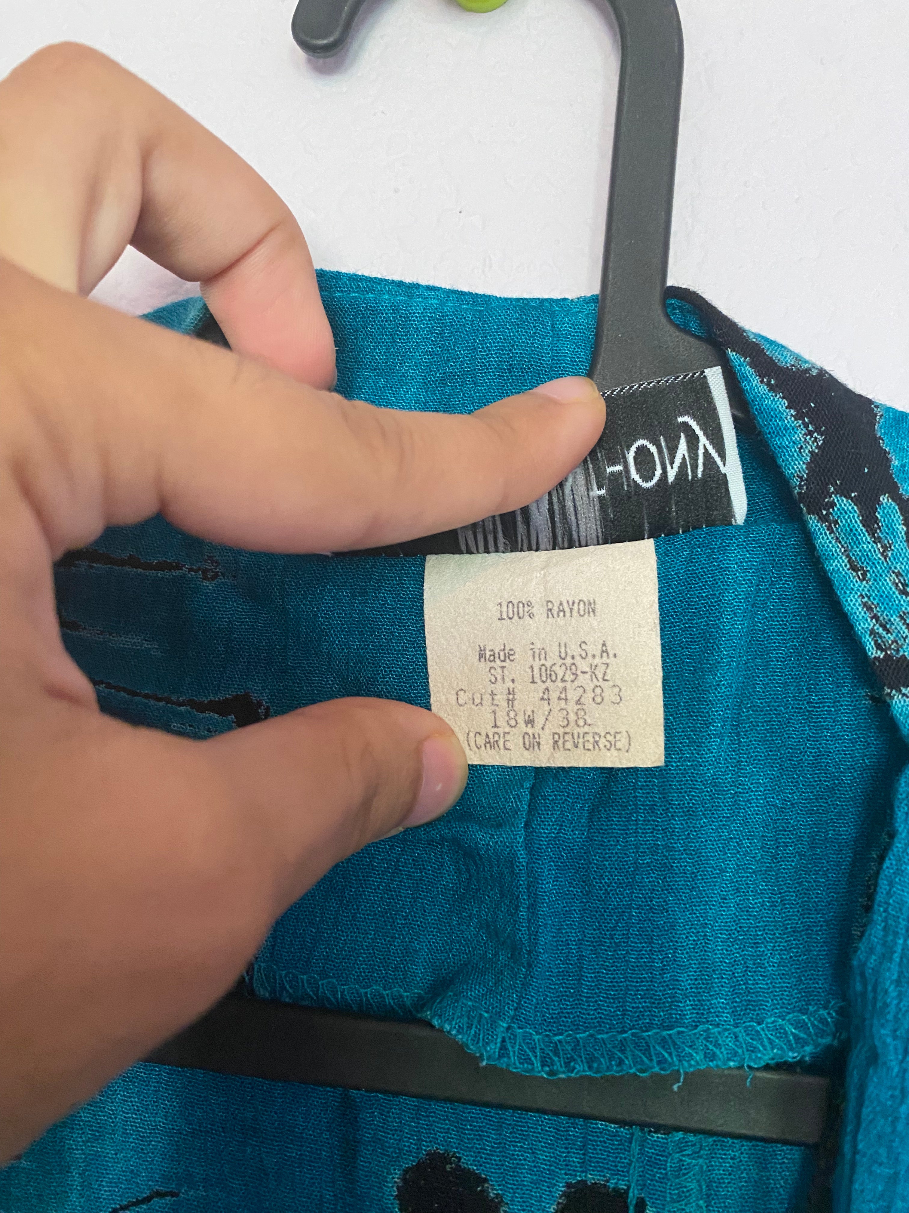 turquoise geometric print tunic