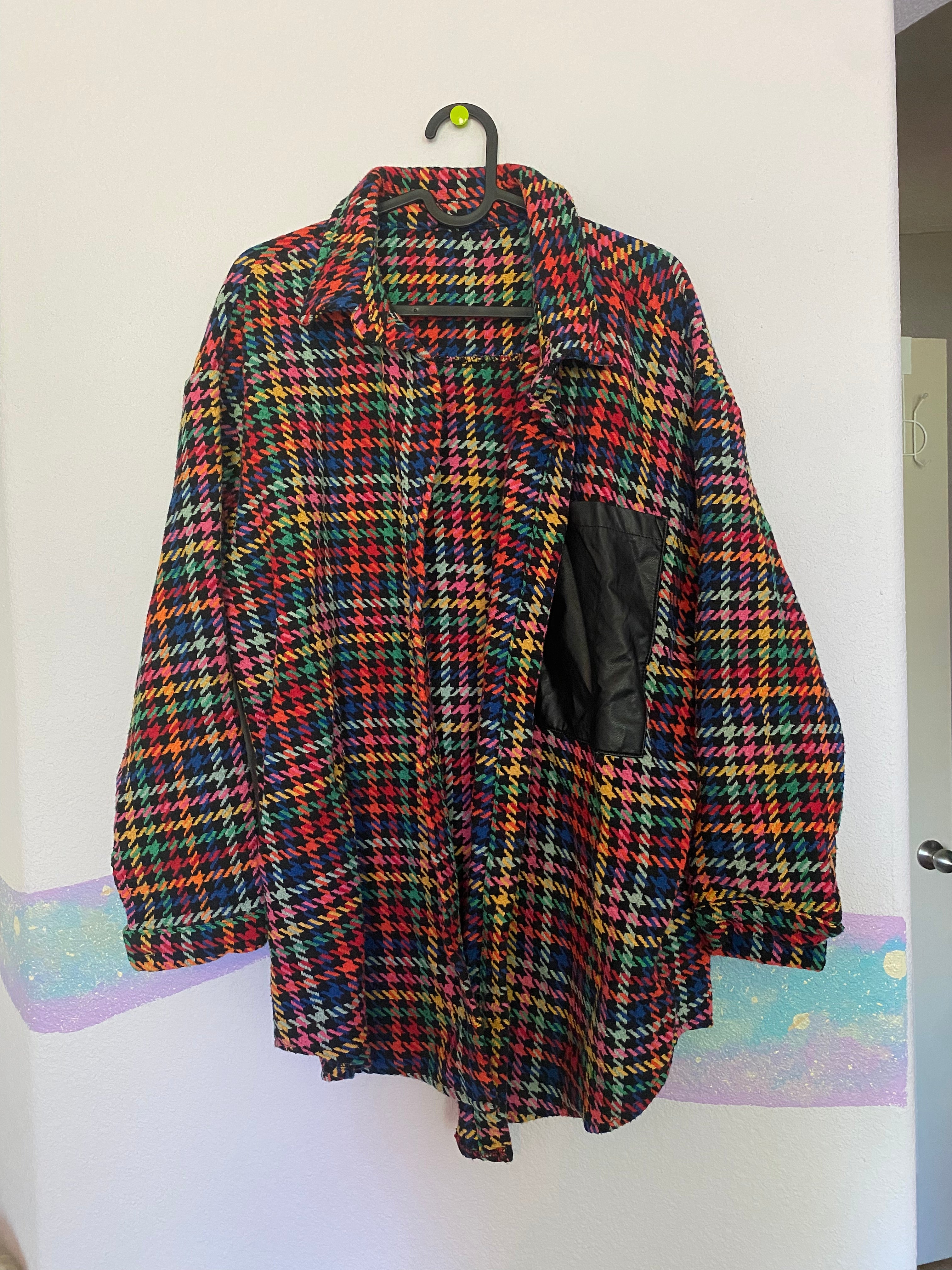 rainbow houndstooth jacket great for personality hires
