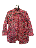 pink floral button-up shirt