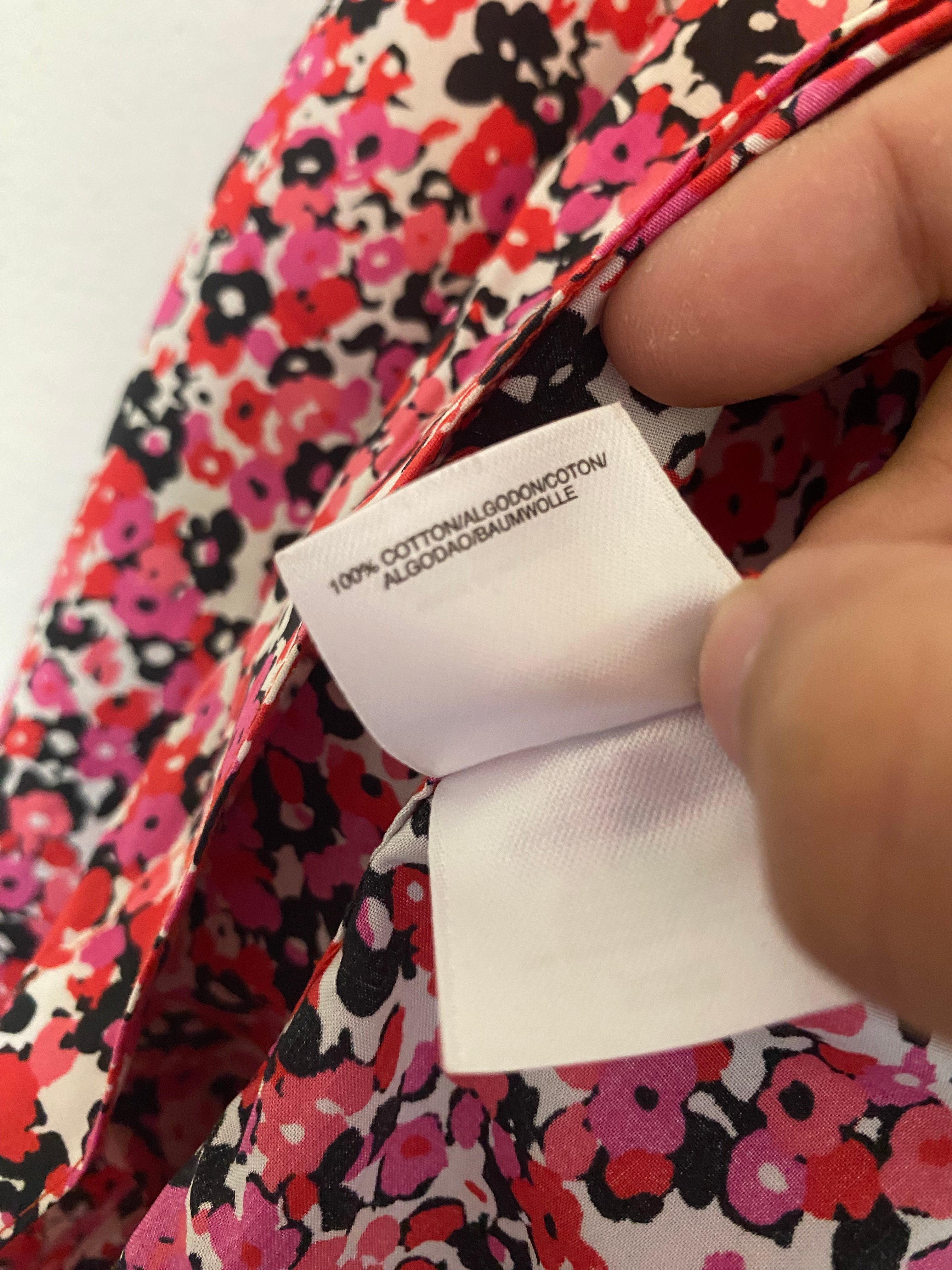 pink floral button-up shirt