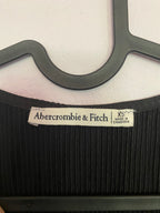 abercrombie & fitch black pleated wrap top