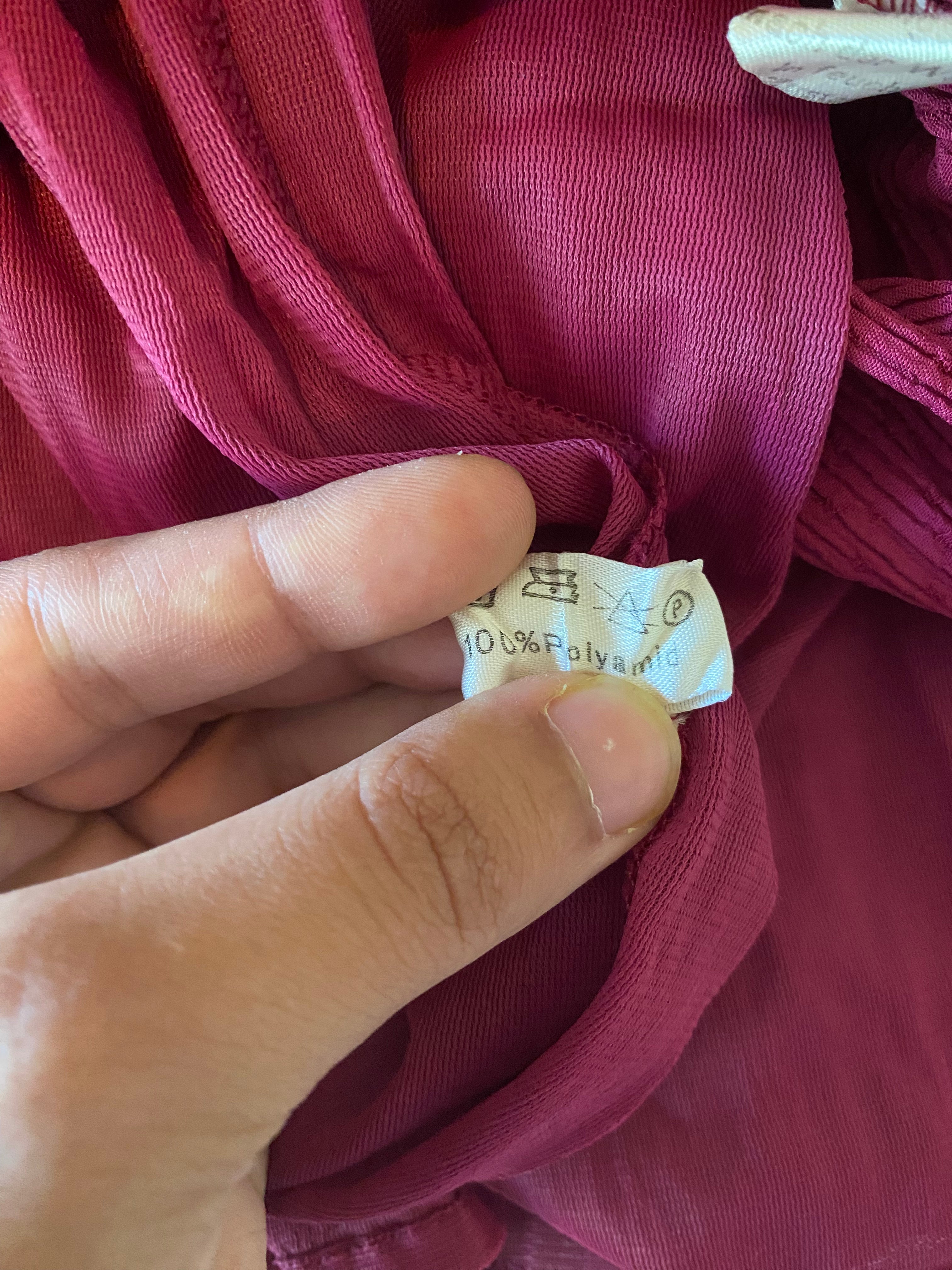 magenta ruffle collar dress