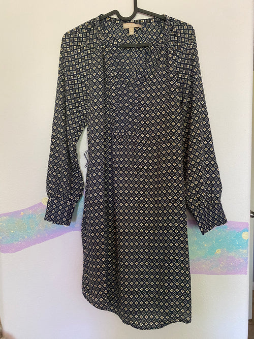 banana republic navy geometric print dress