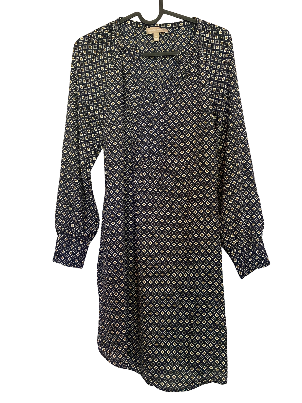 banana republic navy geometric print dress