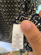banana republic navy geometric print dress