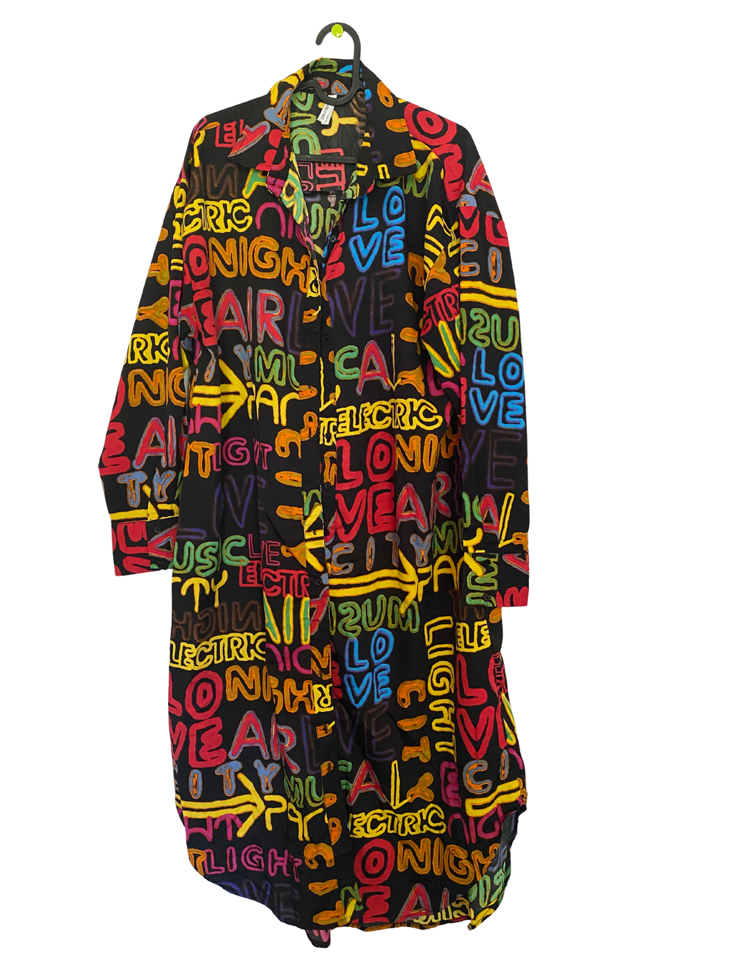 colorful funky printed shirt dress