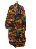colorful funky printed shirt dress