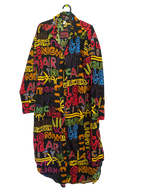 colorful funky printed shirt dress