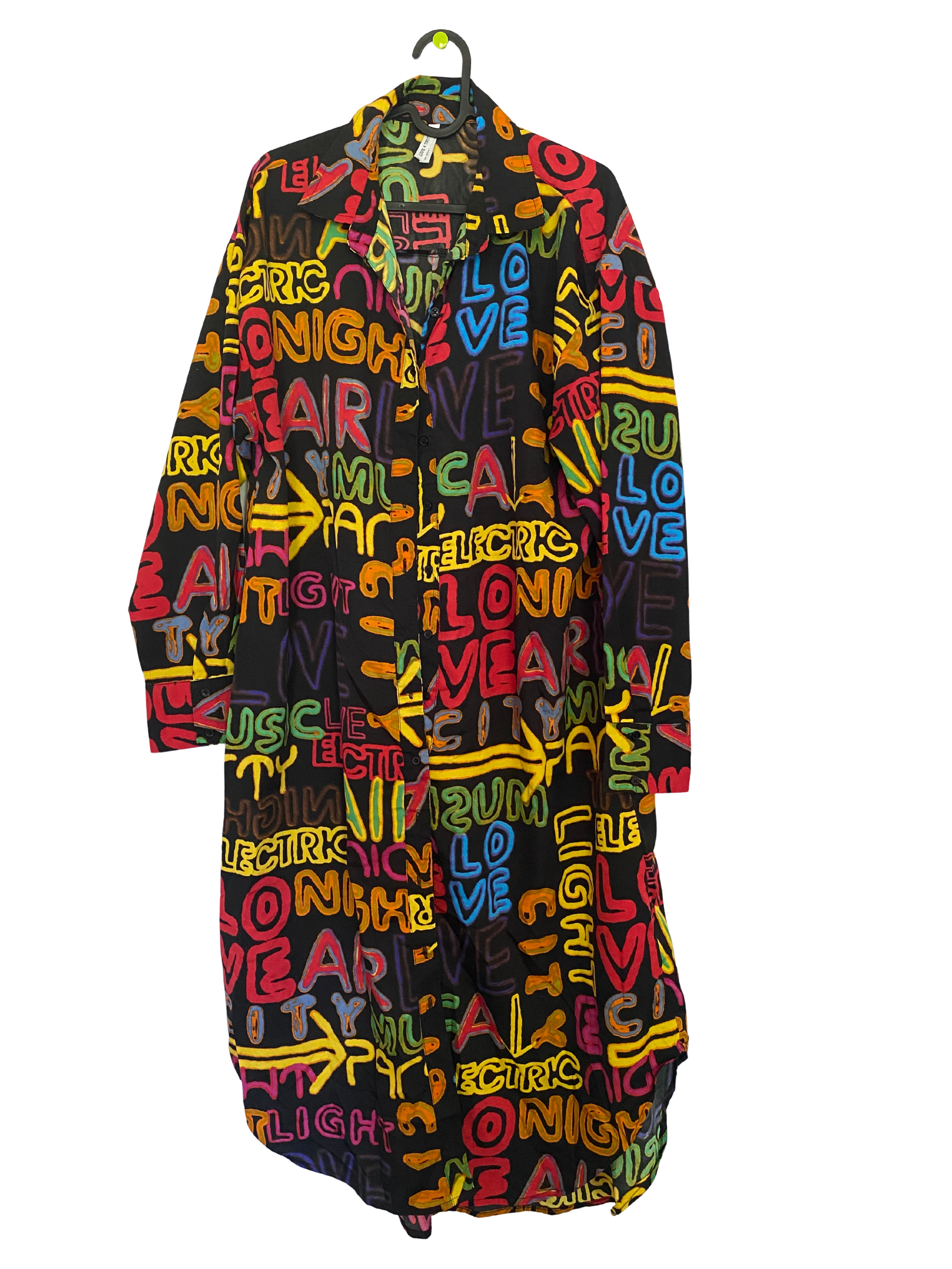 colorful funky printed shirt dress