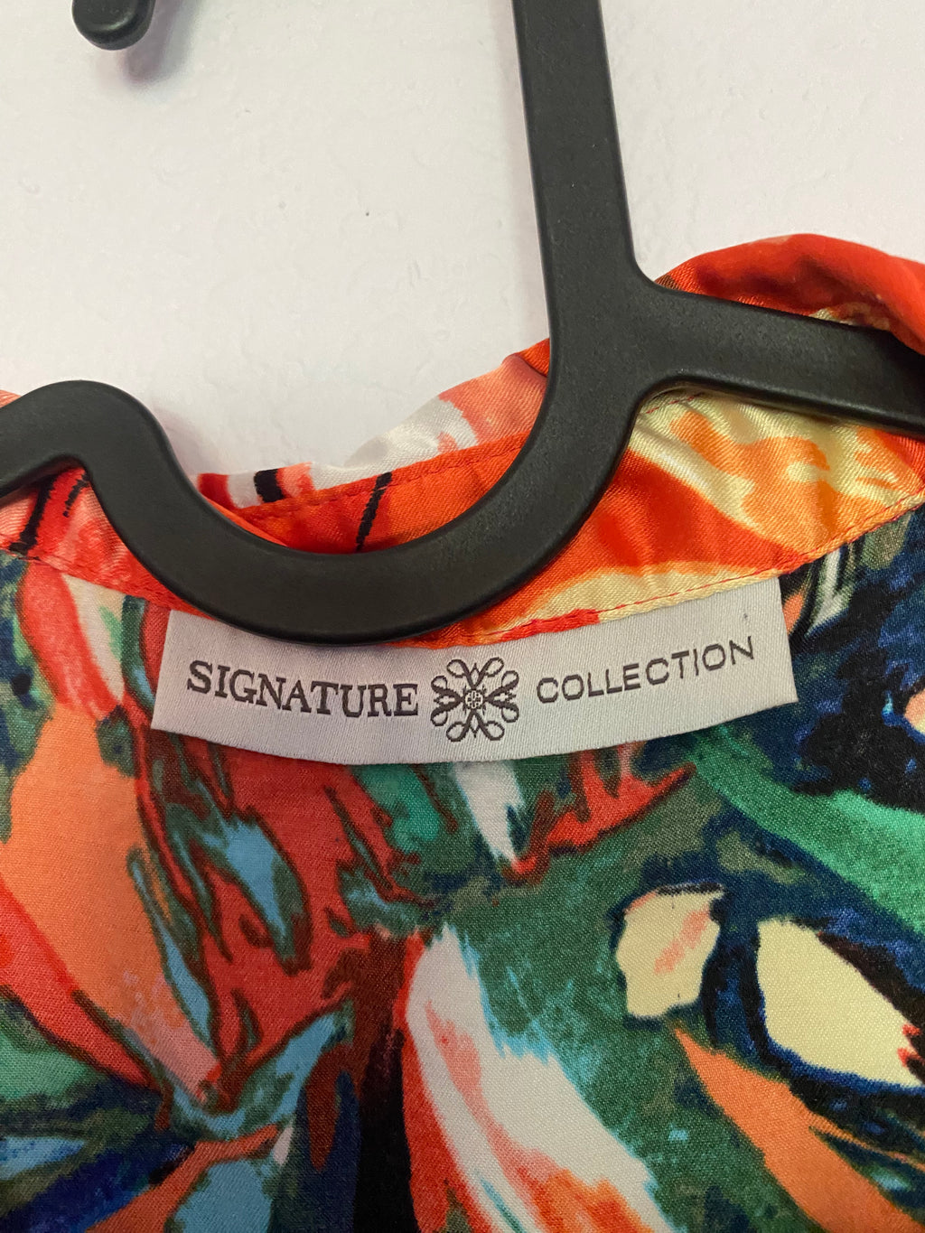 breezy orange abstract floral shirt dress