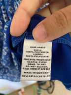 blue cottagecore floral flutter sleeve dress