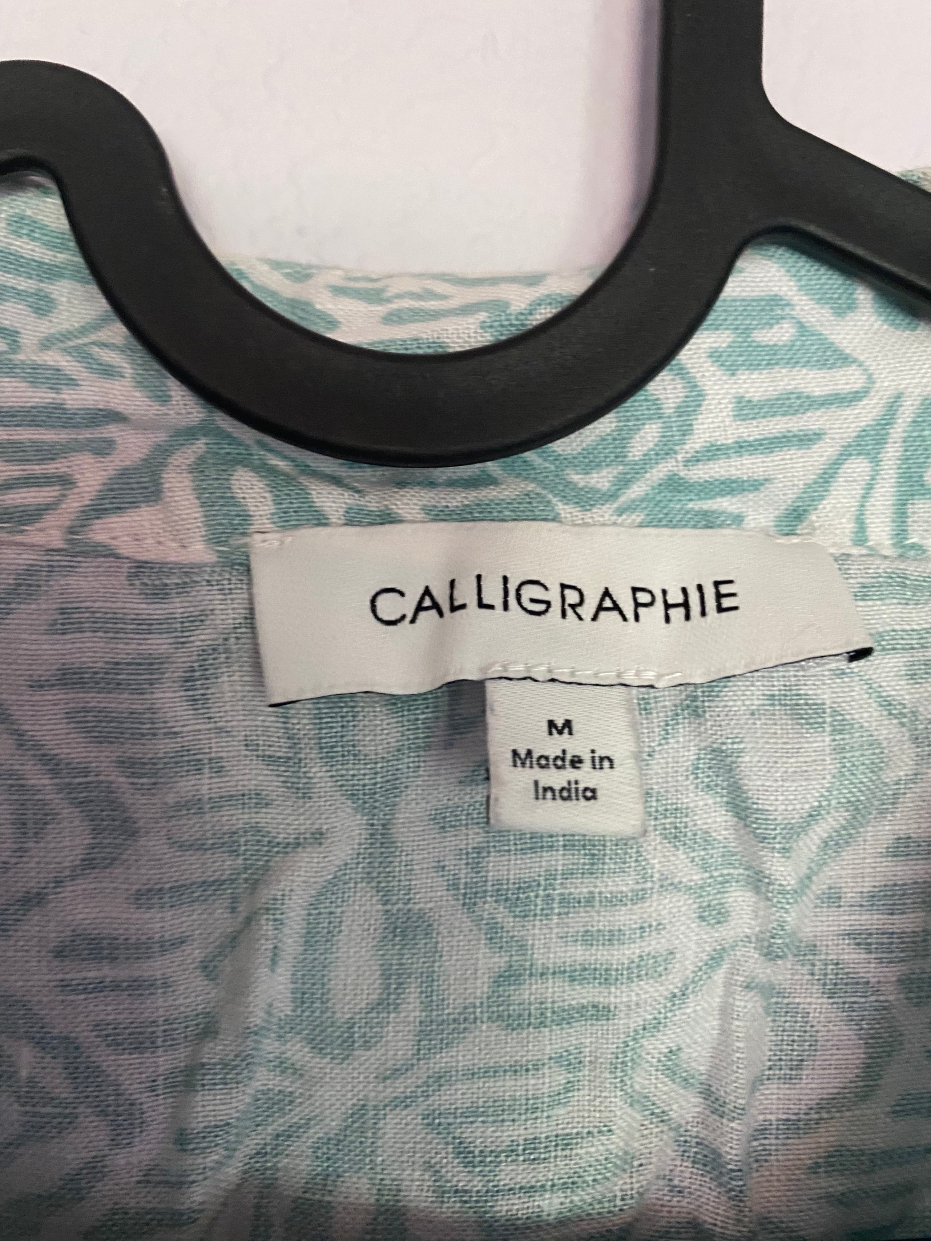 teal ombre geometric print kimono