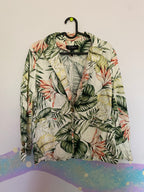 tropical palm print blazer
