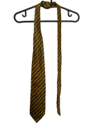 gold and navy diagonal stripe tie