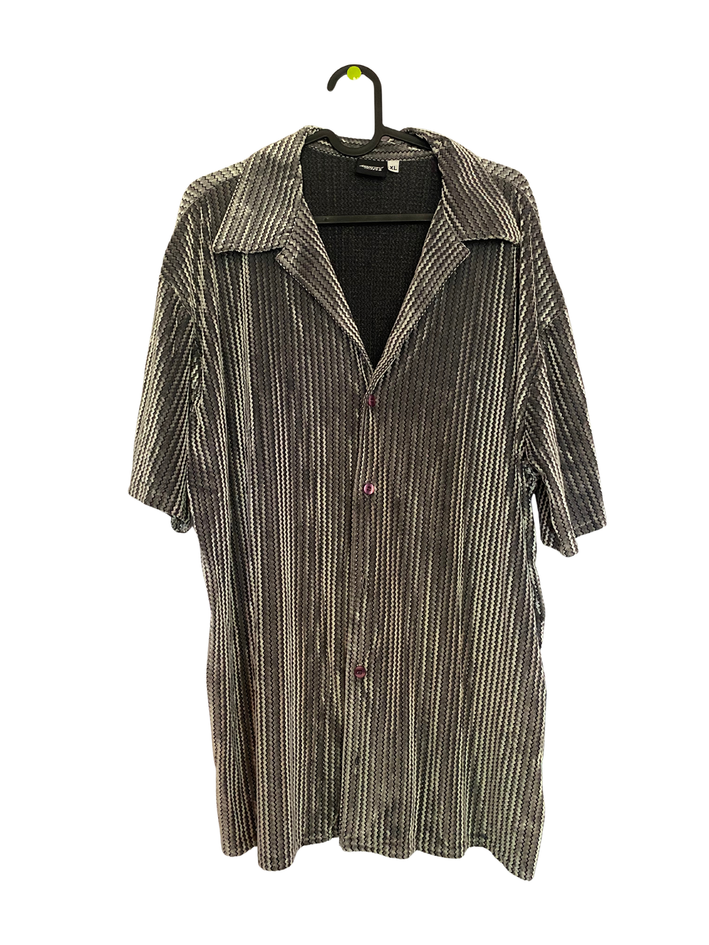 groovy disco zigzag silver shirt