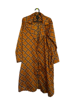 funky geometric orange and blue jacket