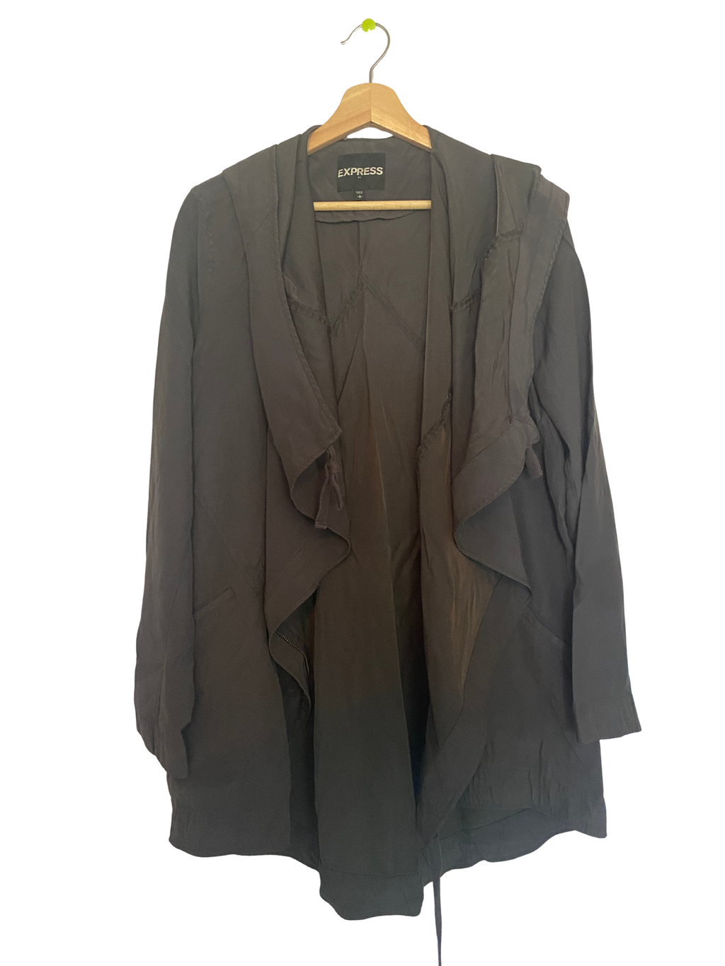 flowy gray jacket with good vibes